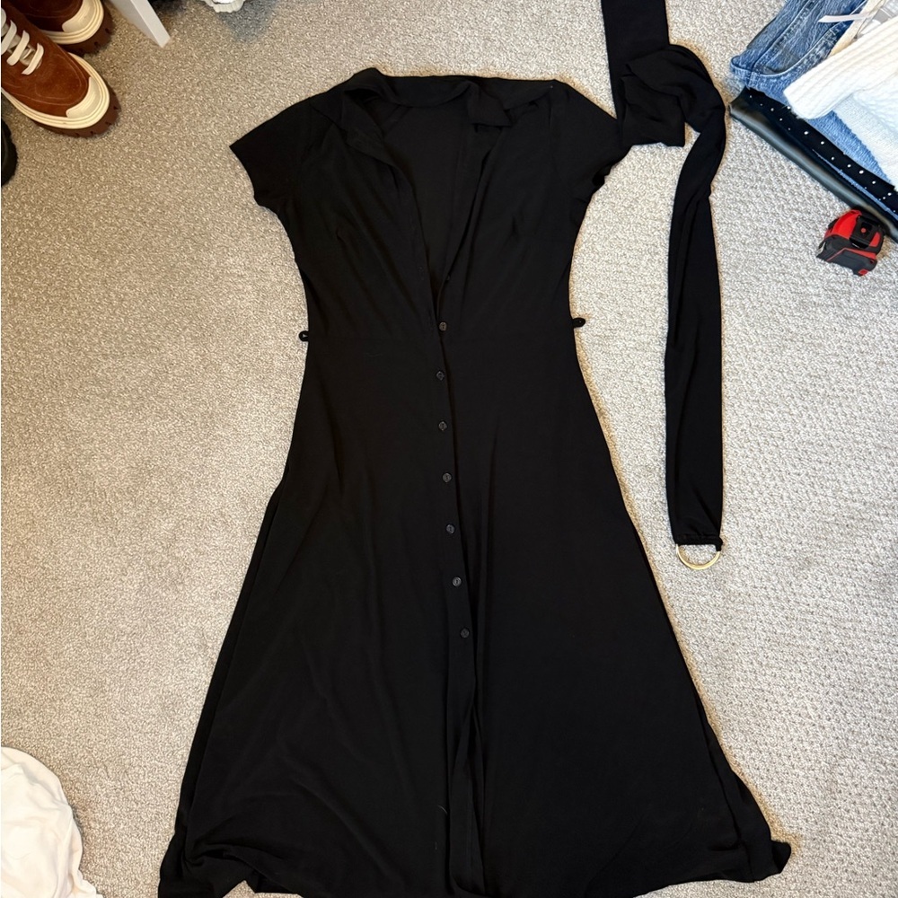 Black Button-Front Maxi Skirt - Picture 2 of 5